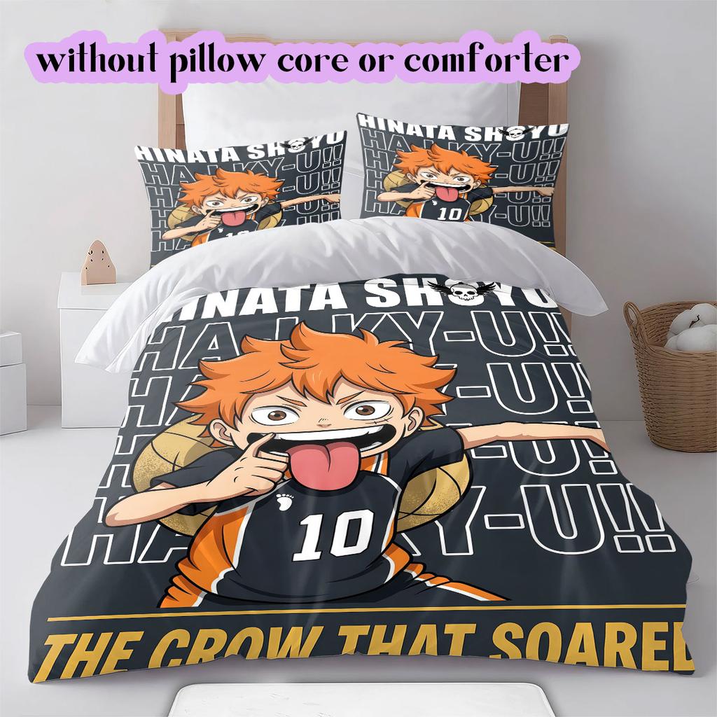 Haikyu Cool Printed Anime Duvet Cover Bedding Set 3 Piece Cartoon Quilt Cover Pillowcases Bedroom Decor Collection_LIAN