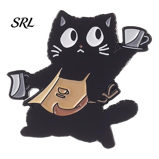 Sophisticated Brooch Accessory Black Cat Themed Brooch, Anti-Rust Lightweight Lapel Pin, Cartoon Wear-resistant Accessories for Clothing Bag