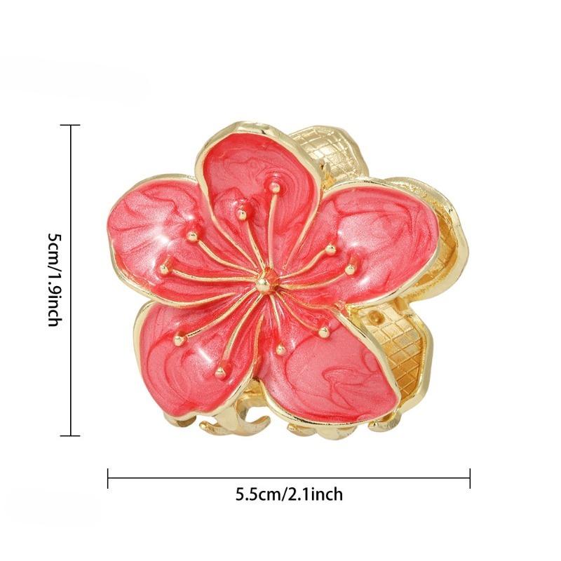 

1pc Vintage Floral Hair Claw Clip for Women - Elegant & Romantic Hair Accessory with Multi-Color Flower Design розы красного