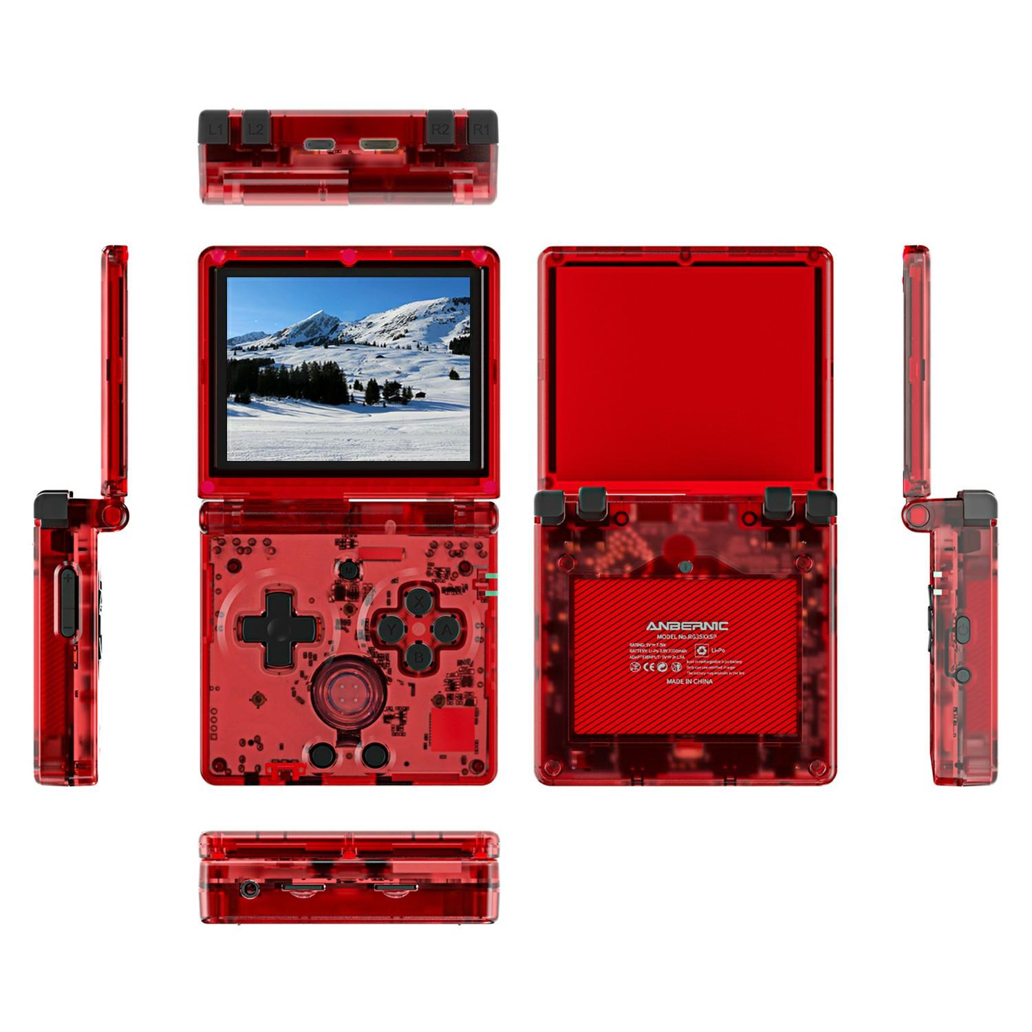 

AMPOWN RG35XXSP 32G ретро портативная игровая консоль складная игровая консоль с поддержкой WiFi и Bluetooth Transparent Red