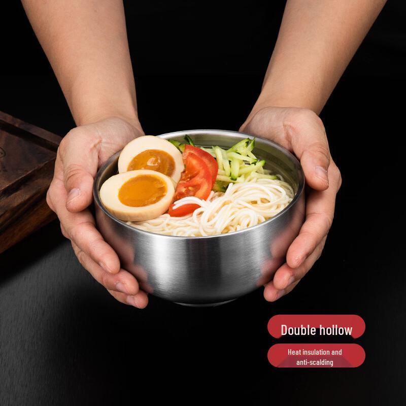 ZISIZ Double-Layer Stainless Steel Anti-Scald Bowl