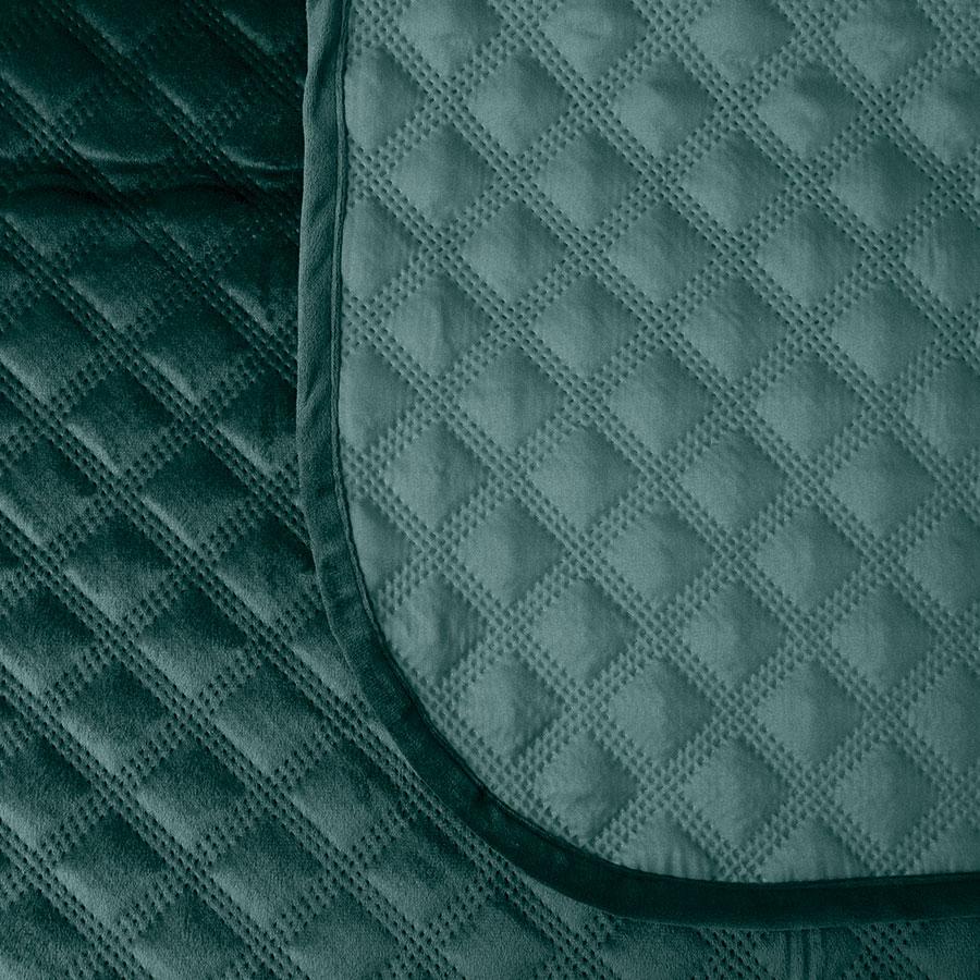 VELVI Quilted Bedspread - Deep Turquoise (Petrol) - 170x210 cm
