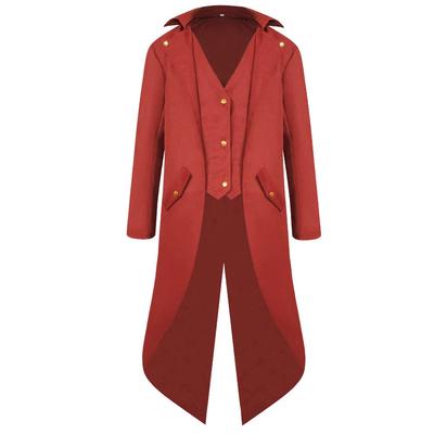 (SU)Erkek Ceket Tailcoat Ceket Gotik Frak Üniforma Kostüm Praty Dış Giyim