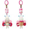 Baby Stroller Mobile with Rabbit, Bee, Bird, Owl & Dog Toys - Hanging Ornament & Bed Bell