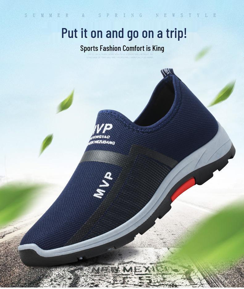 Versatile Men's Fashion Slip-on Cloth Shoes: Comfortable Low-top Casual Walking Shoes