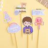 Children's Day Cupcake Toppers: Cute Cartoon Inserts - 61 Pieces