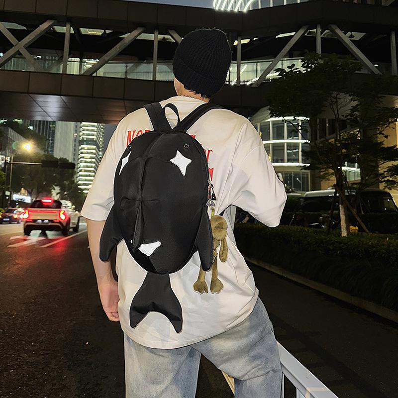 Personalized Shark Backpack Autumn 2025 New Japanese Cartoon Doll Doll Versatile Men's and Women's Trend Small Backpack