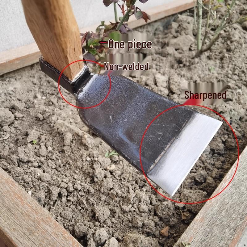 Durable Forged Small Hoe with Wooden Handle for Gardening: Ideal for Digging Bamboo Shoots, Planting Flowers, Vegetables, and Loosening Soil