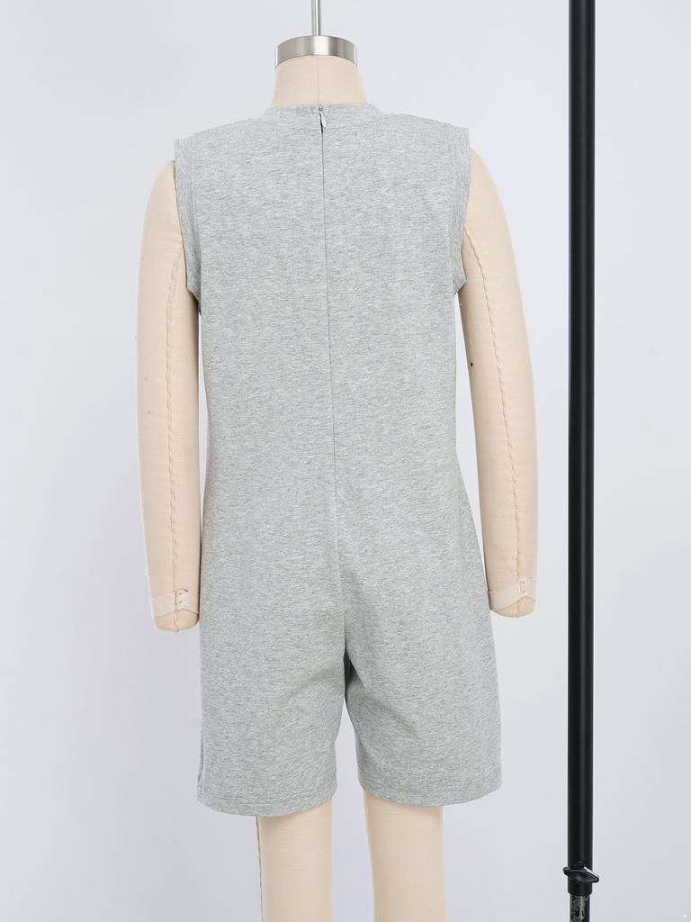 Kids Adaptive Fitness Romper: Round Neck Sleeveless Zipper Jumpsuit for Boys Girls Special Needs Yoga