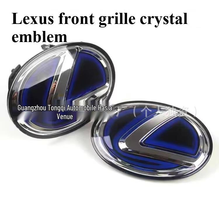 Znak mřížky Lexus IS: Černá Zrcadlová Křišťálová Přední a Zadní Samolepky s Logem