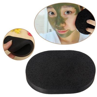 Éponge bouffante de lavage douce au charbon de bambou, 1 pièce, nettoyage en profondeur du visage, maquillage, soins de fond de teint