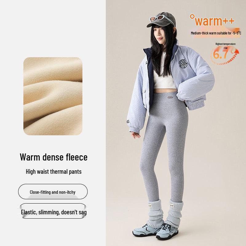 

Women s High-Waisted Seamless Cotton Base Layer Pants - Plus Size, Warm, Slim-Fit, 9/10 Length 2XL