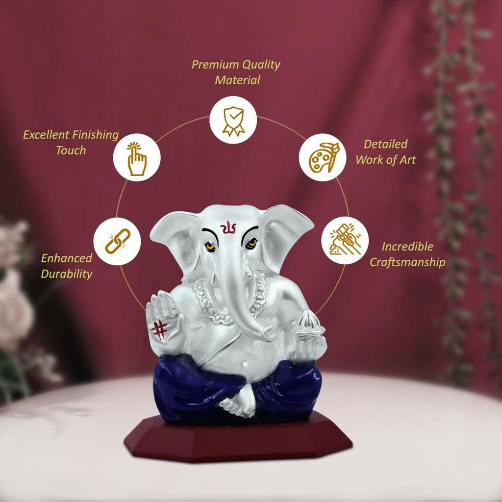 Ganesha Idol for Home Decor Showpiece Statue of Lord Ganesha for Tabletop Murti for Puja Room, Festival Gift Ganpati Figurine for Prosperity
