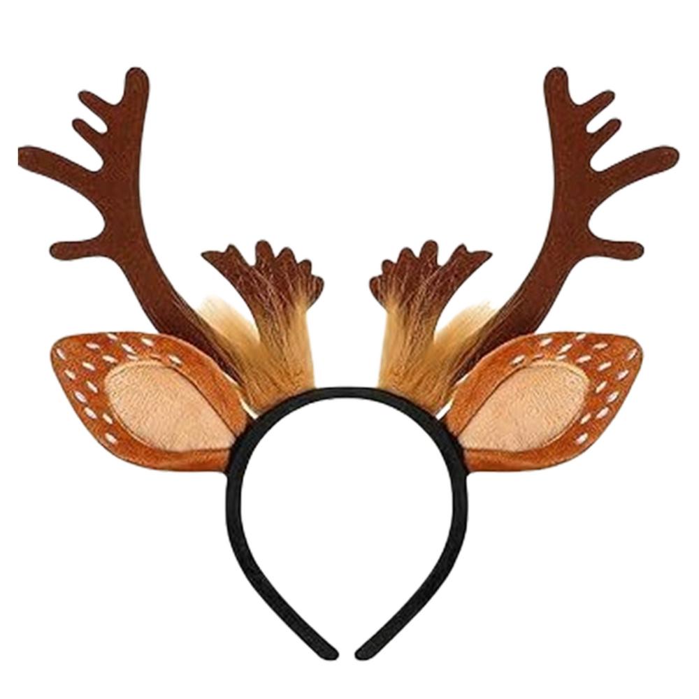 Christmas Headband Xmas Realistic Reindeer Horn Headband Happy New Year Photo Props Merry Christmas Decor Gifts for Kids
