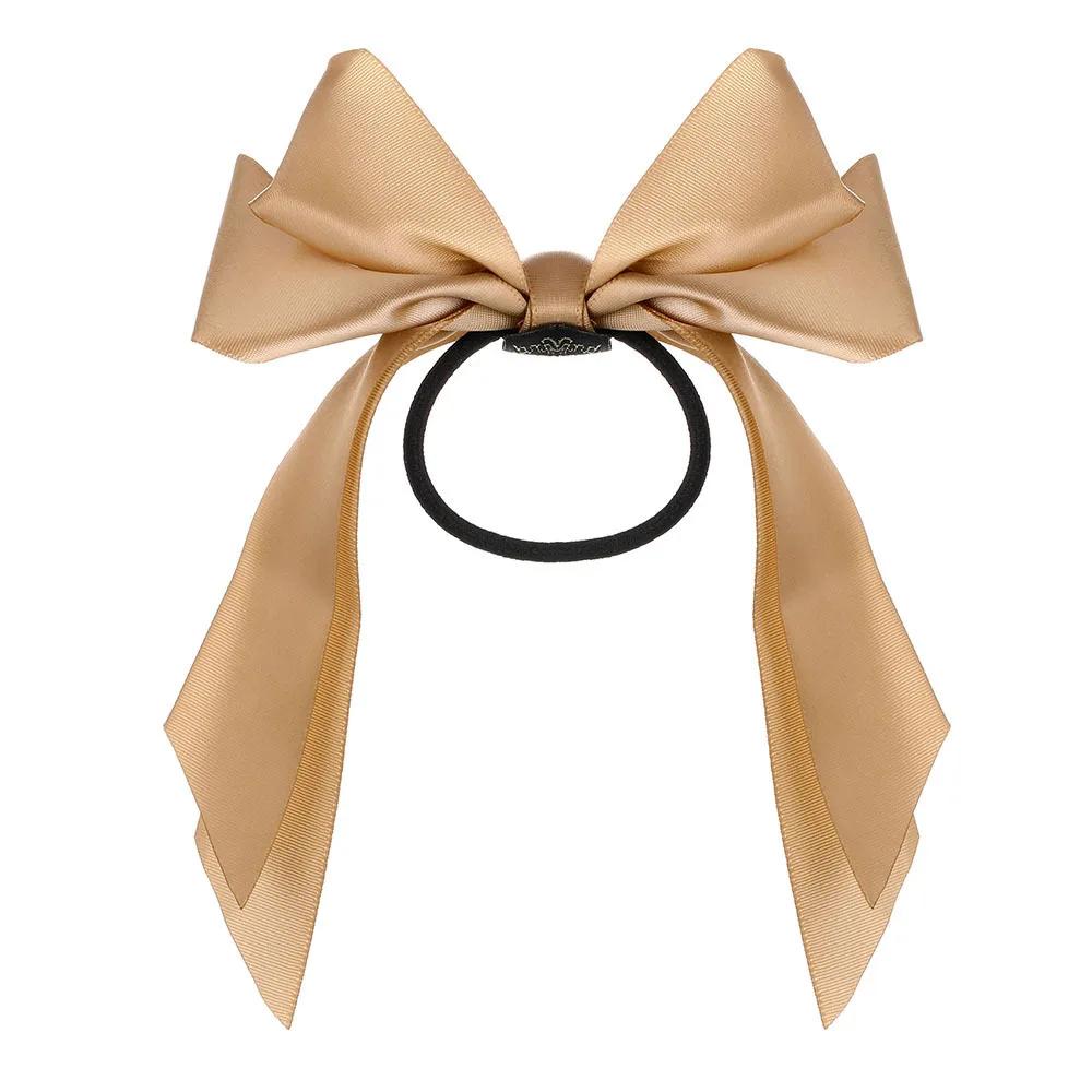 Fashion Korean BowKnot Hair Ties Scrunchies Women Girls Elastic Hair Bands Band Long Ribbon Bow Ponytail Accessories