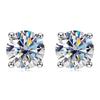 D Color 2 Carat  Moissanite Earrings 925 Sterling Silver 8mm Round Cut Lab Diamond Stud Earring for Women Men with Certificate