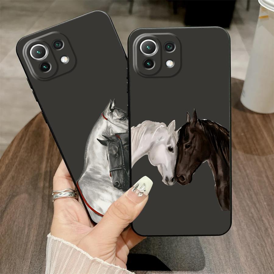 White Black Horse Funda Phone Cover Case for Xiaomi Mi 12 11 10T 12T Pro 12X 11T 13 Lite 14