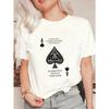 Oversized T Shirt Black Ace Of Spades Card Design With Motivational Quote Casual Streetwear For Women And Girls