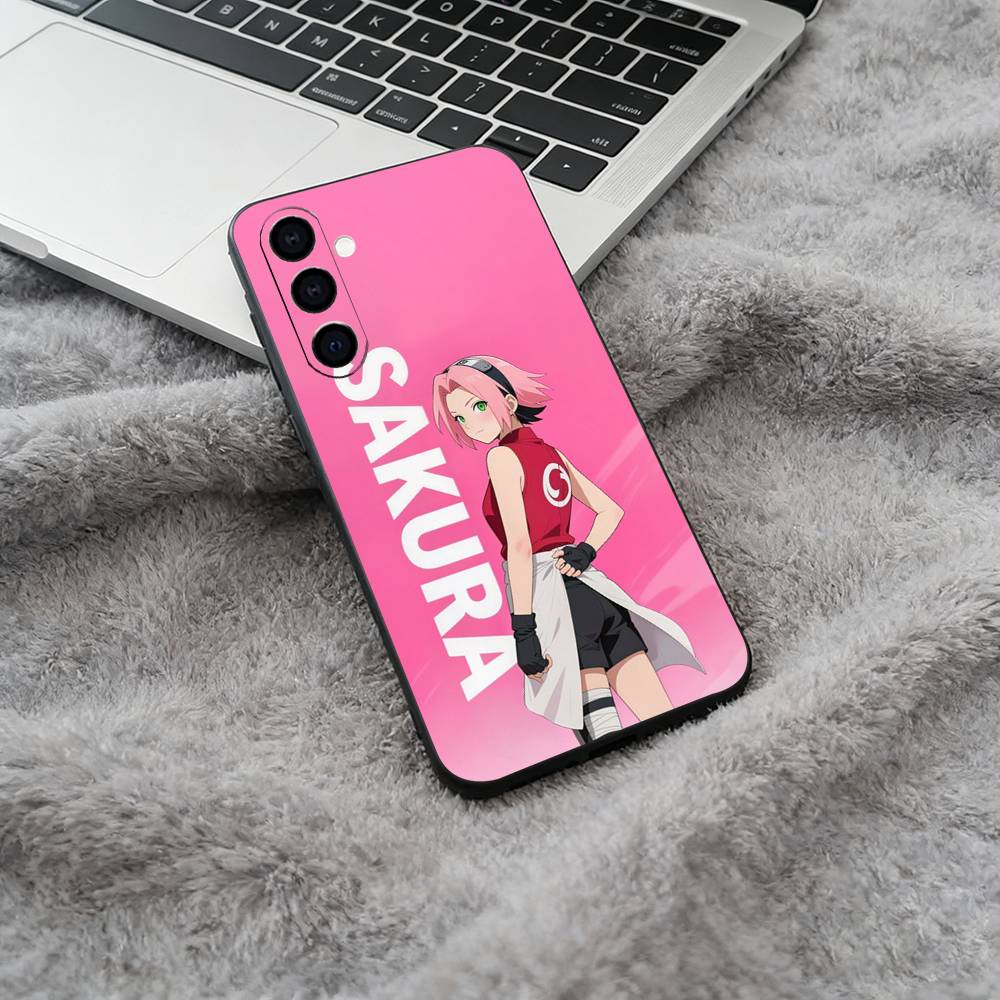 Hot anime-N-Naruto-Hokage Soft Silicone phone Case for Samsung Galaxy A73/A71/A72/A70/A53/A52/A51 - Black