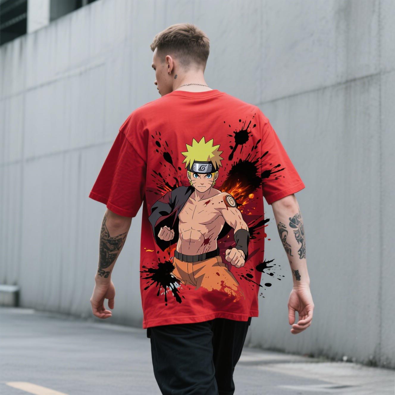 

Летние футболки с круглым вырезом и коротким рукавом «Наруто» для мужчин и женщин, уличная одежда, косплей, летние топы Y2k M