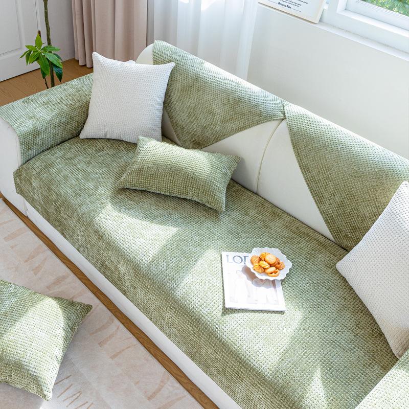 Waffle Four Seasons Universal Sofa Cushion Wholesale Chenier Non-Slip Simple Sofa Cushion Solid Color Sofa Cover Foreign Trade