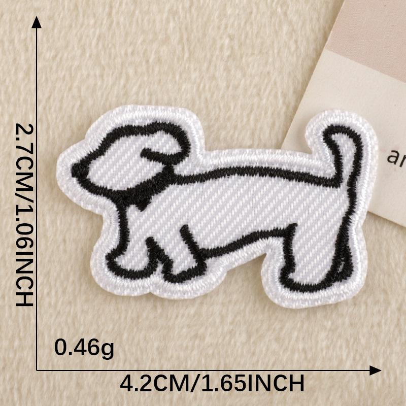 Korean Cat and Bowl Embroidery Iron-On Patch for DIY Journals