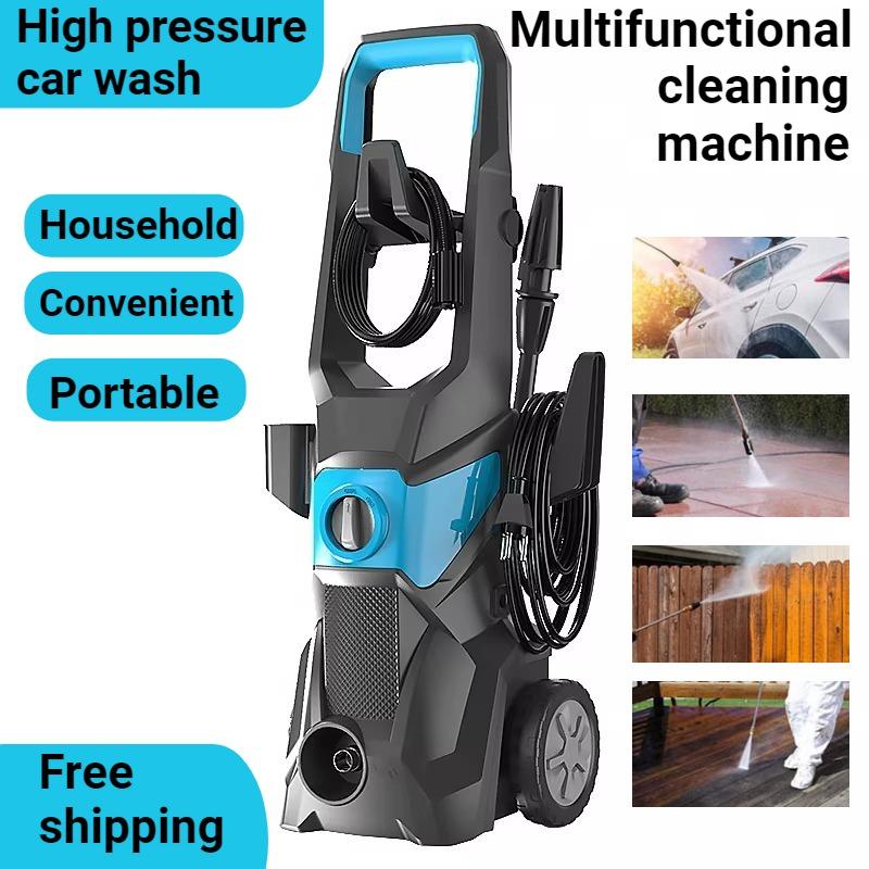 Max 3000W 100Bar Household High Pressure Washer - 4.8A Automatic Vertical, Self-Priming with Car Brush & Water Gun