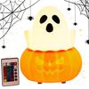 Halloween Light Ghost Pumpkin Silicone Night Light Cute Led Decorations Spooky Colorful Lighting for Fireplace Holiday Home