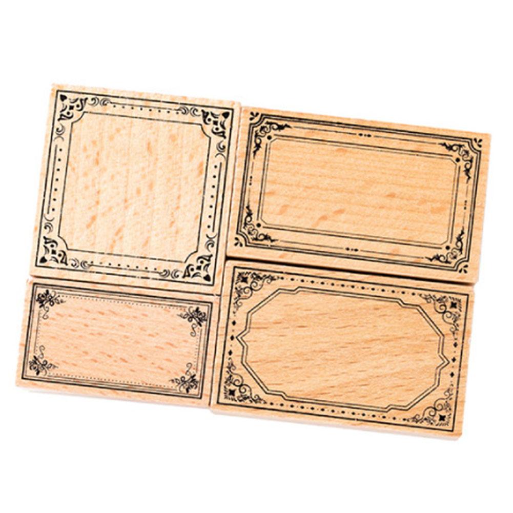 

Make Your Crafts Stand Out with Wood Rubber Stamps Retain Natural Texture Exquisite Engraving Lines 4 Stamps in a Pack