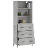 VidaXL Buffet haut Gris béton 69,5x34x180 cm Bois d'ingénierie 3189385