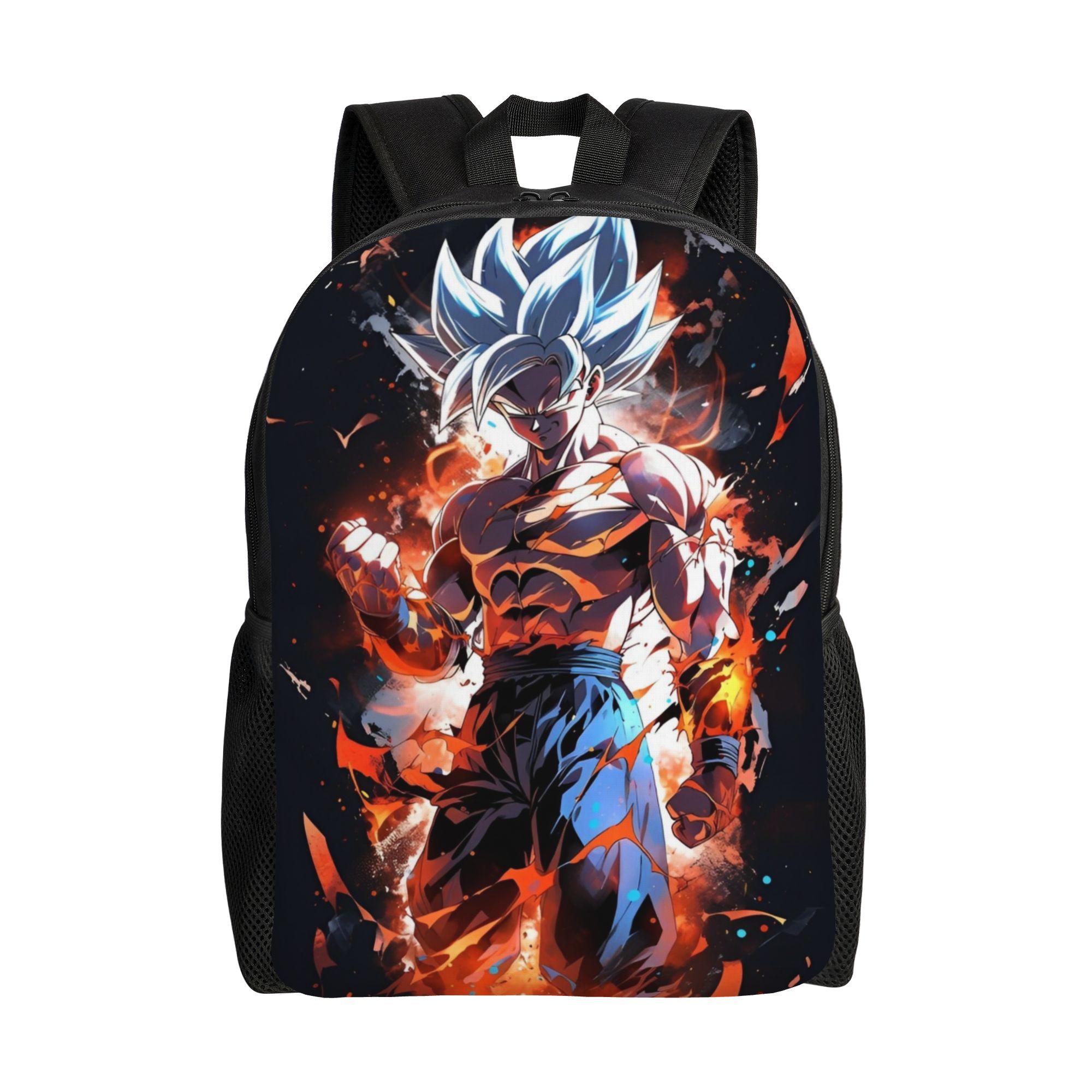 

Рюкзак Dragon Ball Чорний Гоку для Чоловіків Жінок Модний Шкільний Робочий Daypack Сумка через Плече для Ноутбука Зовнішній One Size