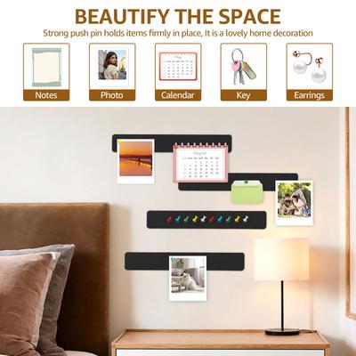 Self Adhesive Felt Pin Board Bar DIY Felt Board Bar Multipurpose Bulletin Plank Strip for Home Office School Felt Board Bar
