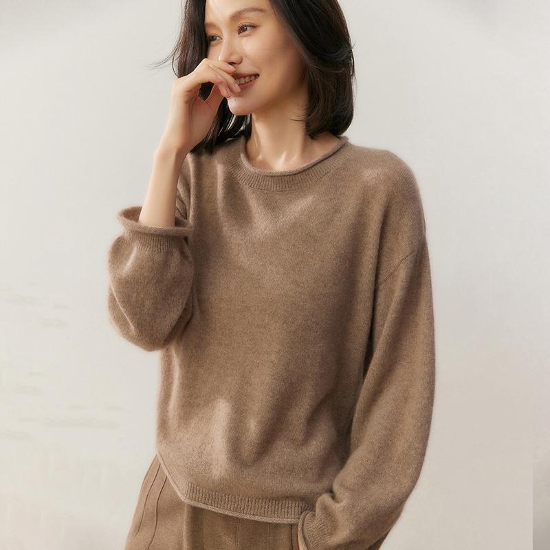 

Женский свитер Qinghe 100% чистый кашемир - Ультрамягкий роскошный зимний пуловер XL коричневый