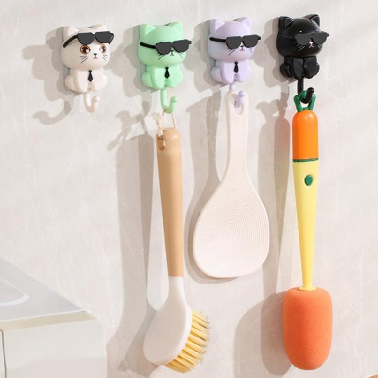 2 Stück Dekorative Robuste ABS Katzenkopfhaken für Elegante Wandmontierte Aufbewahrungslösung Mode Wohnaccessoire Täglicher Gebrauch