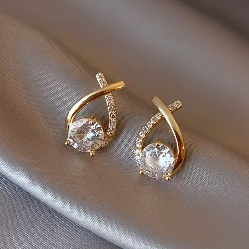 Trendy Zircon Cross Stud Earrings for Women - 2022 Elegant & Versatile Ear Accessories