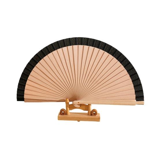 

Wooden Folding Fan with Colored Hem DIY Painting Hand Fan Vintage Decorative Fan Dance Performance Props Party Accessories