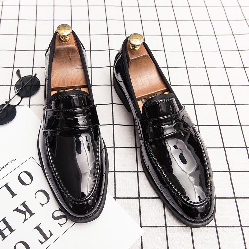 

Мода Большой Размер 38-48 Классические Мужские Лоферы Черные и Синие Повседневные Удобные Деловые Офисные Маленькие Кожаные Туфли Туфли Джентльмена Мужские 38 чёрный