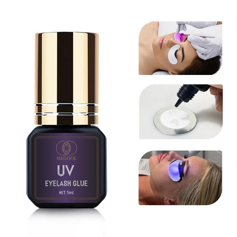5Ml Uv Glue Adhesive For Eyelash Extensions 1S Fast Drying Strong False Eye Lash Extension Glue Long Lasting Uv Eyelash Glue