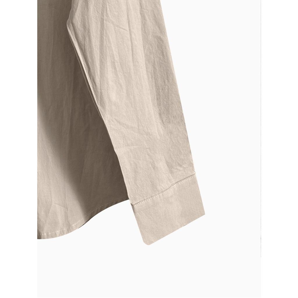 Vintage Solid Color Simple Versatile Loose Long Sleeve Shirt for Spring Autumn, Casual Loose Blouse for Women European American Crossbody Style