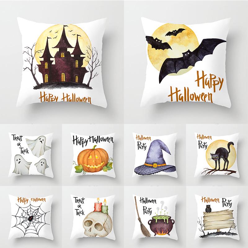 New Halloween Series Peach Leather Velvet Pillowcase Festive Decoration Home Sofa Pillow Cushion Cover