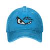 No Fear No Fear And Eyes Print Washed Denim Cap Casual Baseball Caps Adjustable Hat Summer Unisex Baseball Hats