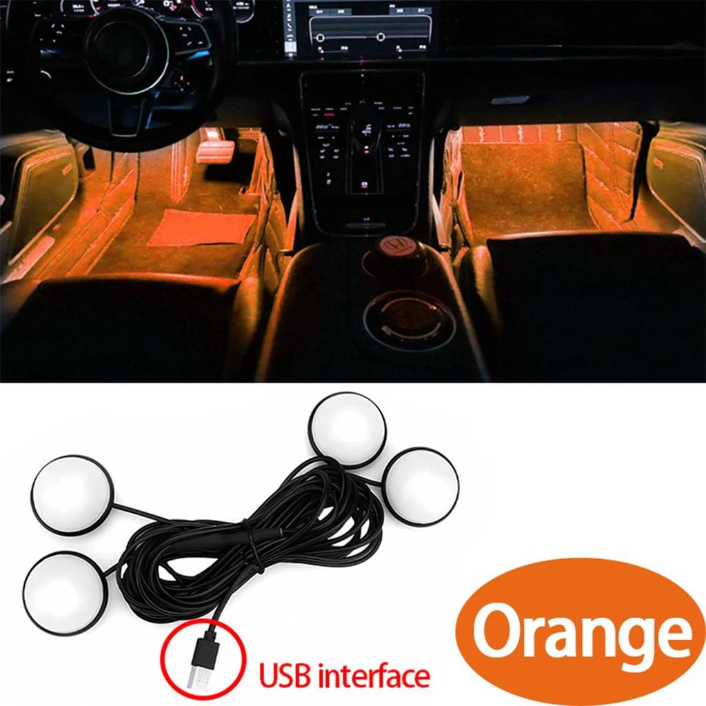 Colorful Usb Led Car Foot Ambient Light Lighting Accessories Atmosphere Decorative Backlight Lights Back Interior Decoration Kit