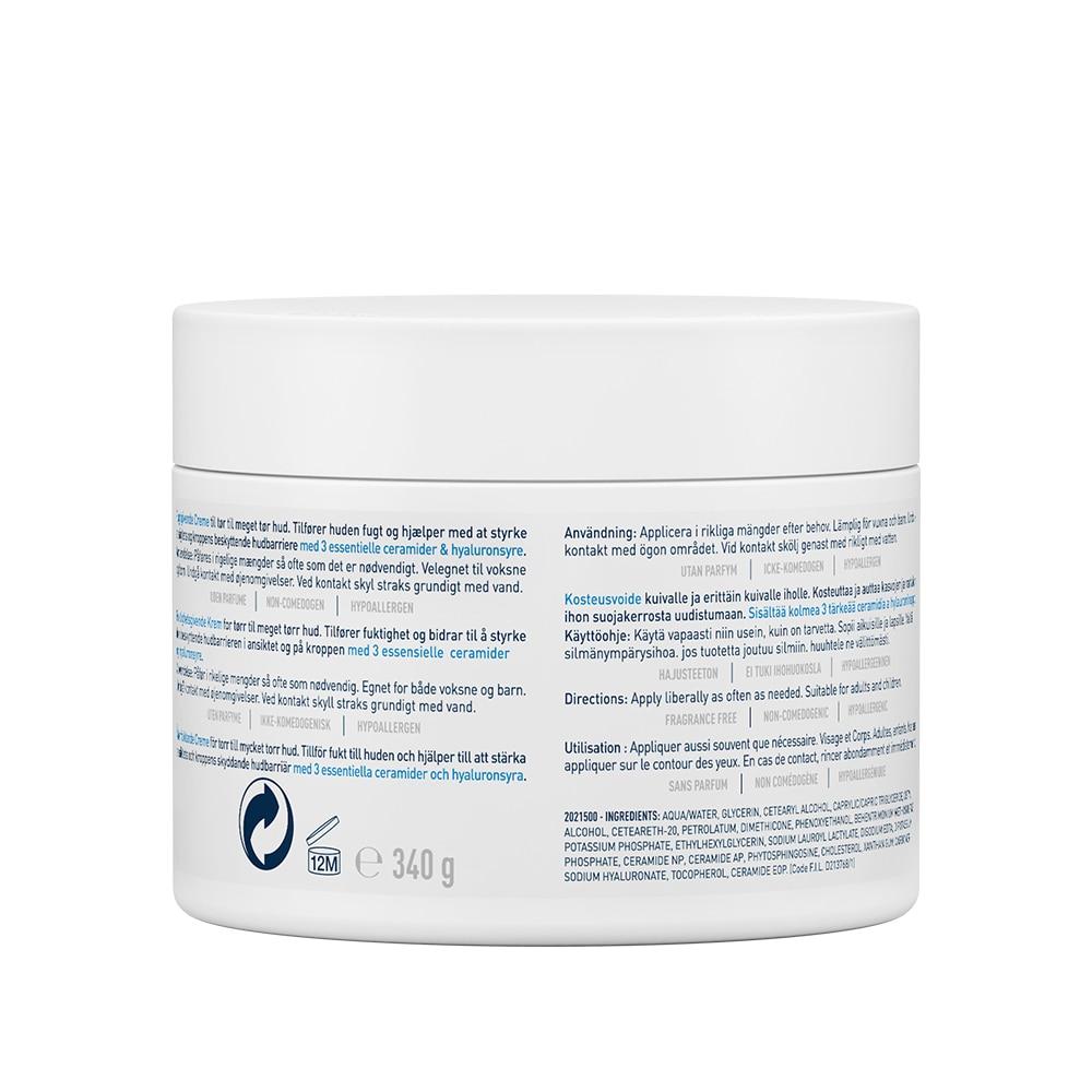 CeraVe Moisturizing Cream with Ceramides and Hyaluronic Acid for Dry To Very Dry Skin, Face and Body Lotion, 340g