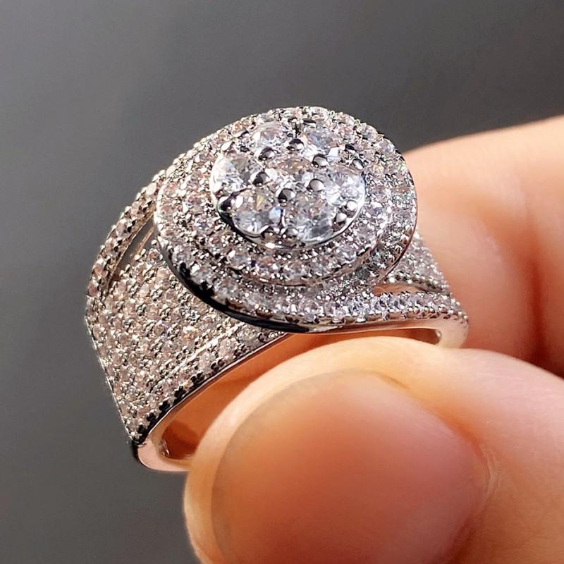 Hip Hop Style Hiphop Ring Men'S Trendy Hip-Hop Diamond Ring Deluxe Full Zircon Ring