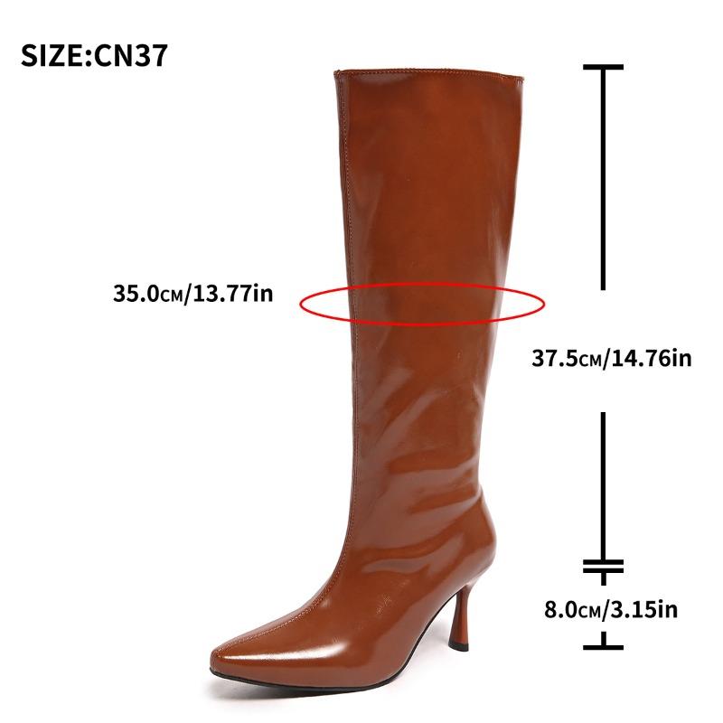 

Street Style Thin Heels Women Knee High Boots Pointed Toe Stripper Party Shoes Female Mordern Long Booties Zapatos De Muje 35 коричневый