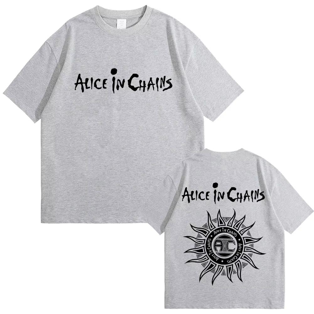 Rock Band Alice in Chains T-shirts Men Women Gothic Punk Cool Streetwear Male Fashion Vintage Oversized Soft Cotton Tshirts Tops