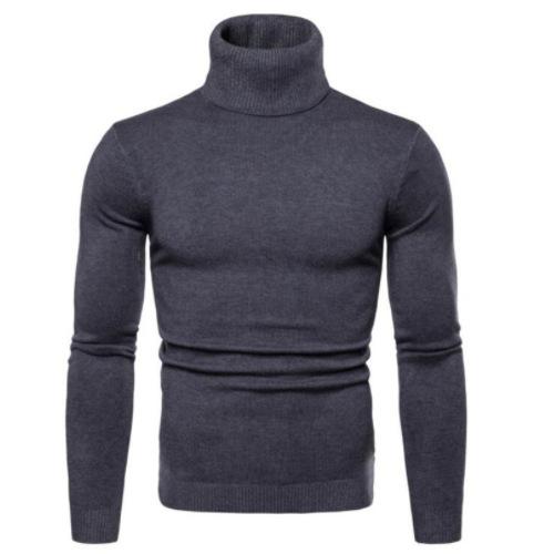 Sheath Slim Fit Men Sweater Knitted Pullovers Turtleneck Jumpers Solid Long Sleeve Slim Fit Basics Casual Standard Wool