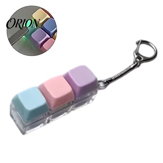 Mechanical Keyboard Fidget Keychain 2/3/4/9-Keys Toy, Stress Relief Push Button Finger Toy Clicker LED Light-up Tactile