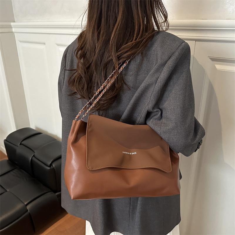 Nuove Borse a Tracolla Casual alla Moda per Donna Grande Capacità Vintage Borse da Spalla con Custodia Borsa a Catena Casual e Versatile con Texture
