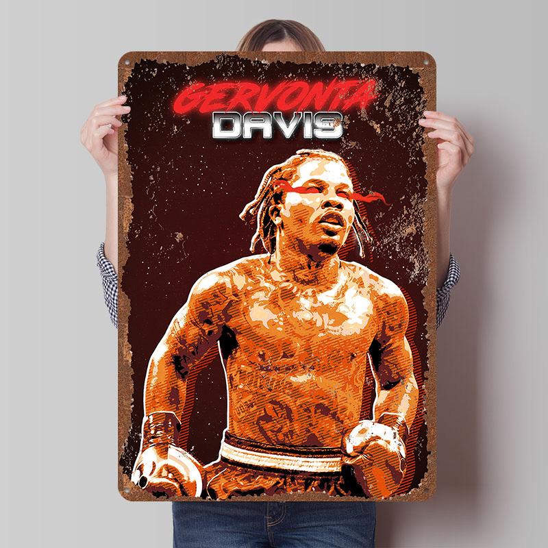Gervonta Davis Boxer Metal Posters Custom Vintage Metal Signs Wall Art Tin Plaque for Man Cave Modern Home Decoration Ornaments